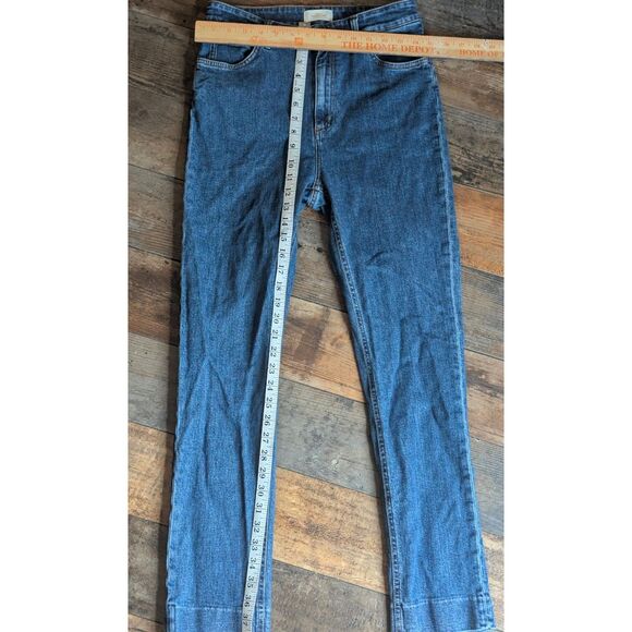 Swedish Hasbeens Jeans Women's 29 Short Slim Leg Mid Blue Cotton Blend - Picture 4 of 5